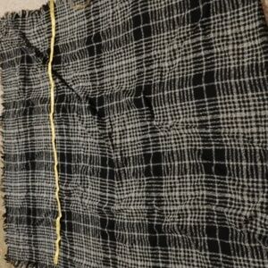 BLACK & CREAM WOOL BLEND THROW BLANKET HANDSOME AS EVER